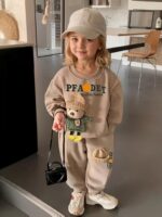 Girl's Round Neck Long Sleeved Pants Set for Spring and Autumn - Image 3