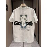 Men'S Casual Short Sleeve T-Shirt - Summer Fun Panda Pattern Crew Neck Top, "GO OD!" Design, Regular Fit, Hand Wash Solely, Daily Wear, Comfortable Fit, Street Style