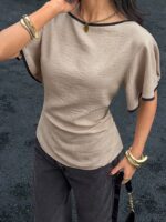 Retro Fashion Back Tie Design Women'S T-Shirt - Image 2