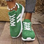 2024 Style Women'S Classic Fashion Comfortable Casual Versatile Lace-Up Lightweight Anti-Slip Preppy Fresh Athletic Shoes