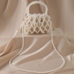 Fashion Mini Handmade Beaded Plastic Pearl handbag, Casual Style Shoulder Purse for Women