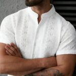 Men's Casual Solid Color Front-Button Versatile Short-Sleeve Shirt