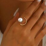 Elegant & Simple Faux Pearl Line Ring - Versatile Chic Accessory for Casual Attire