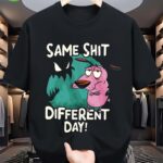 Men's Funny Brave Cowardly Dog Retro Cartoon T-Shirt - 100% Cotton