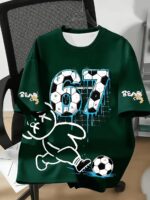 [Printing Design, No Texture] 1pc Men'S Casual T-Shirt And Shirt - Image 2