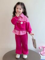 Girl's Three-Flower Decorative Set Spring/Autumn Style Baby Girl 2-in-1 - Image 5