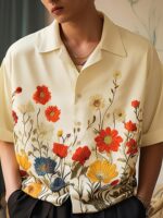 INCERUN Men Floral Printed Shirt Loose Fit Shirt Short Sleeve Button Casual Shirt Holiday Outdoor Shirt Tops  Brand: INCERUN