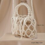 Fashion Mini Handmade Beaded Plastic Pearl handbag, Casual Style Shoulder Purse for Women - Image 2