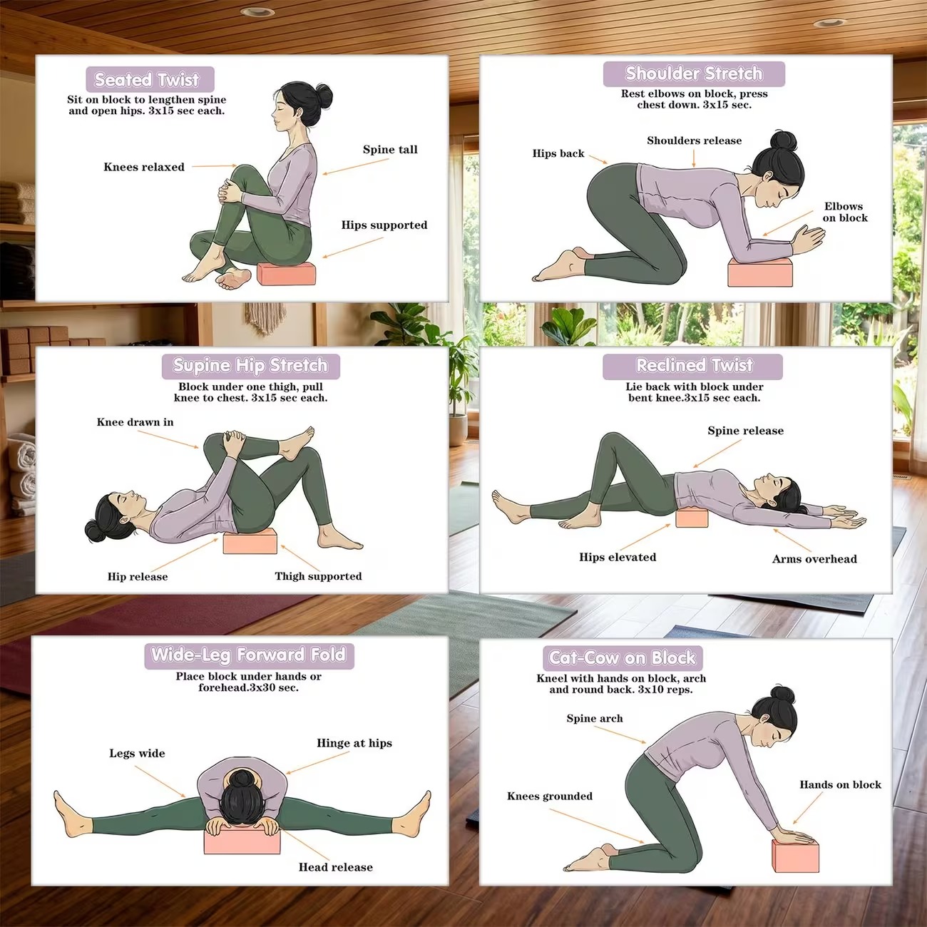 imageye___-_imgi_13_9267364c5903457cb9504756377e24ad-goods 20pcs Yoga Block Pose Cards Set, Beginner-Friendly Yoga Props Guide, - Image 1