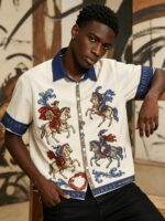 Men's Casual Short-sleeve Shirt with Year of the Horse Design, for Summer Vacations - Image 4