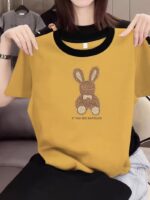 Fashion Breathable Printed T-Shirt, Casual, Daily Commute, Versatile Women'S T-Shirt, Casual Round Neck Top