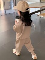 Girl's Round Neck Long Sleeved Pants Set for Spring and Autumn - Image 2