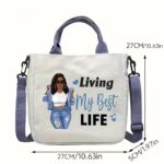 Fashion Inspirational Handbag, Adjustable Shoulder Strap, Durable Blue Handle And Strap - Image 6