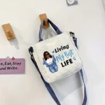 Fashion Inspirational Handbag, Adjustable Shoulder Strap, Durable Blue Handle And Strap - Image 3