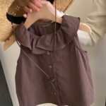 Girls' Mori Style Summer Set 2025 New Fashionable Ruffle Vest Grandma Pants, for Outdoor