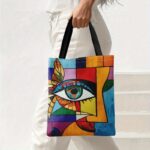 1pc Picasso-Style Women's Shoulder Bag - Cubist Eye Pattern Handbag, - Image 4