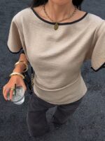 Retro Fashion Back Tie Design Women'S T-Shirt - Image 5