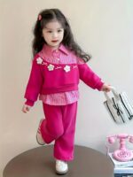 Girl's Three-Flower Decorative Set Spring/Autumn Style Baby Girl 2-in-1 - Image 4