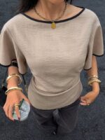 Retro Fashion Back Tie Design Women'S T-Shirt - Image 6