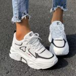 Heart-Shaped Thick Sole Mesh Daddy Shoes Women'S Thick Sole Breathable Height-Increasing Sports Casual Shoes