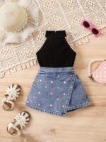 Europe and the United States cross-border girls fashion casual denim suit, Perfect for Outdoor