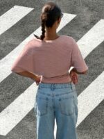 Y2K Style Women'S Striped Batwing Sleeve T-Shirt - Loose Waist - Image 2