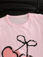 Girls' Thermal Underwear Set with Pink Cherry Print, Comfortable and Skin-Friendly - Image 4