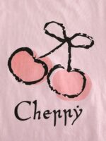 Girls' Thermal Underwear Set with Pink Cherry Print, Comfortable and Skin-Friendly - Image 5