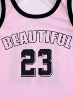 Girls' Summer Basketball Outfit Set Featuring a Sleeveless Top with The Number 23 And a Pair of Shorts - Image 2