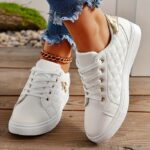 Women'S Fashion Diamond Pattern Flat-Soled Sports Shoes, Versatile Casual Sneakers, Women Shoes - Image 5