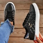 Women'S Fashion Diamond Pattern Flat-Soled Sports Shoes, Versatile Casual Sneakers, Women Shoes - Image 2