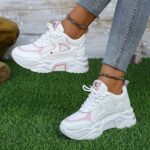 Heart-Shaped Thick Sole Mesh Daddy Shoes Women'S Thick Sole Breathable Height-Increasing Sports Casual Shoes - Image 7