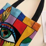 1pc Picasso-Style Women's Shoulder Bag - Cubist Eye Pattern Handbag, - Image 6