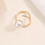 Elegant & Simple Faux Pearl Line Ring - Versatile Chic Accessory for Casual Attire - Image 3