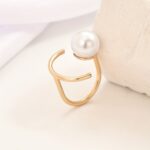 Elegant & Simple Faux Pearl Line Ring - Versatile Chic Accessory for Casual Attire - Image 2