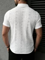 Men's Casual Solid Color Front-Button Versatile Short-Sleeve Shirt - Image 3