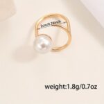 Elegant & Simple Faux Pearl Line Ring - Versatile Chic Accessory for Casual Attire - Image 4