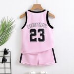 Girls' Summer Basketball Outfit Set Featuring a Sleeveless Top with The Number 23 And a Pair of Shorts