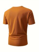Men'S Spring, Summer, And Autumn Season Flat Shoulder Textured Fabric Round Neck Short-Sleeved T-Shirt - Image 3