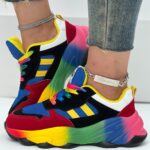 Popular Colorful Casual Sneakers, Women Shoes