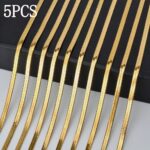 1pc/5pcs High-Quality Hypoallergenic Stainless Steel Golden Necklace, Fade-Resistant, Comfortable and Versatile, - Image 5