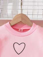 2-piece Set. Girls' Round-neck Sweatshirt with Long Pants Set - Image 5