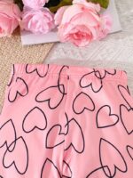 2-piece Set. Girls' Round-neck Sweatshirt with Long Pants Set - Image 6