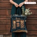 Bookish Elegance, Bookstore-Themed Large Capacity Shoulder Bag, Printed Tote Bag, - Image 5