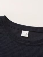 Waffle Knit Men's Solid Color Short-sleeved T-shirt - Image 5