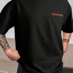 Men's 180g 95% Polyester 5% Spandex Waffle Knit Casual T-Shirt with Chest Pocket