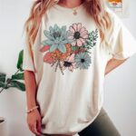 Women'S Casual Loose-Fit Basic Shirt, Comfortable Round-Neck Printed Short-Sleeve T-Shirt