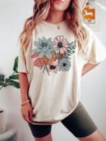 Women'S Casual Loose-Fit Basic Shirt, Comfortable Round-Neck Printed Short-Sleeve T-Shirt