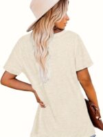 Women'S Casual Loose-Fit Basic Shirt, Comfortable Round-Neck Printed Short-Sleeve T-Shirt - Image 2